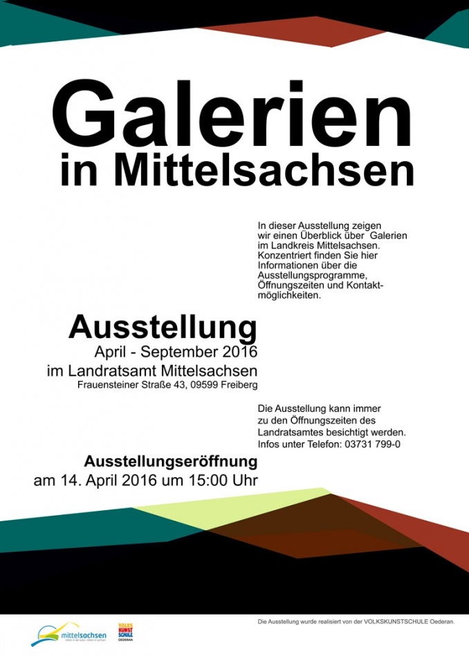 Plakat Ausstellung Galerien im Landkreis Mittelsachsen 2016
