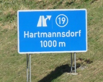 Autobahnschild Hartmannsdorf