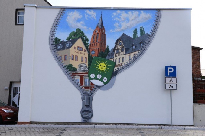 Graffiti Parkplatz an der Leipziger Straße/Oberen Hauptstraße