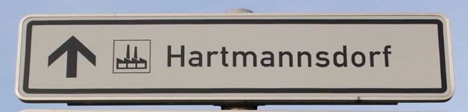 Schild Gewerbegebiet Hartmannsdorf